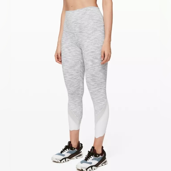 Lululemon Athletica Light Gray and White Leggings SPECIAL  EDITION - Picture 1 of 15